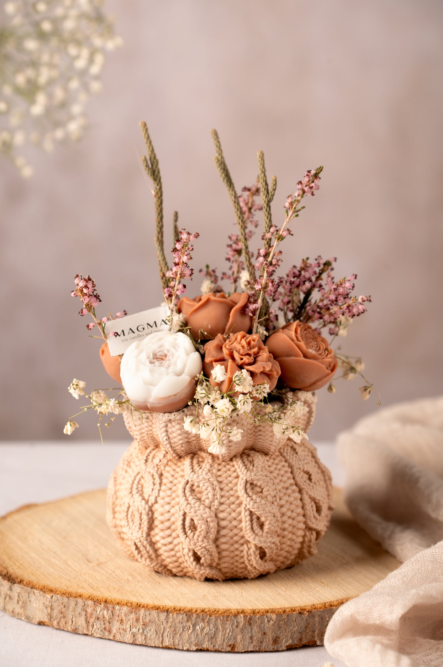 Mini Αρωματική Ανθοδέσμη Πλεκτό | 100% Φυτικό Κερί