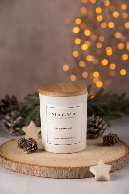 Αρωματικό Χειροποίητο Φυτικό Κερί - Γυάλινο Βαζάκι , Bamboo Καπάκι