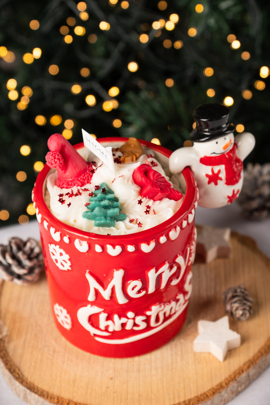 Χριστουγεννιάτικη Κούπα Χιονάνθρωπος | 100% Φυτικό Κερί