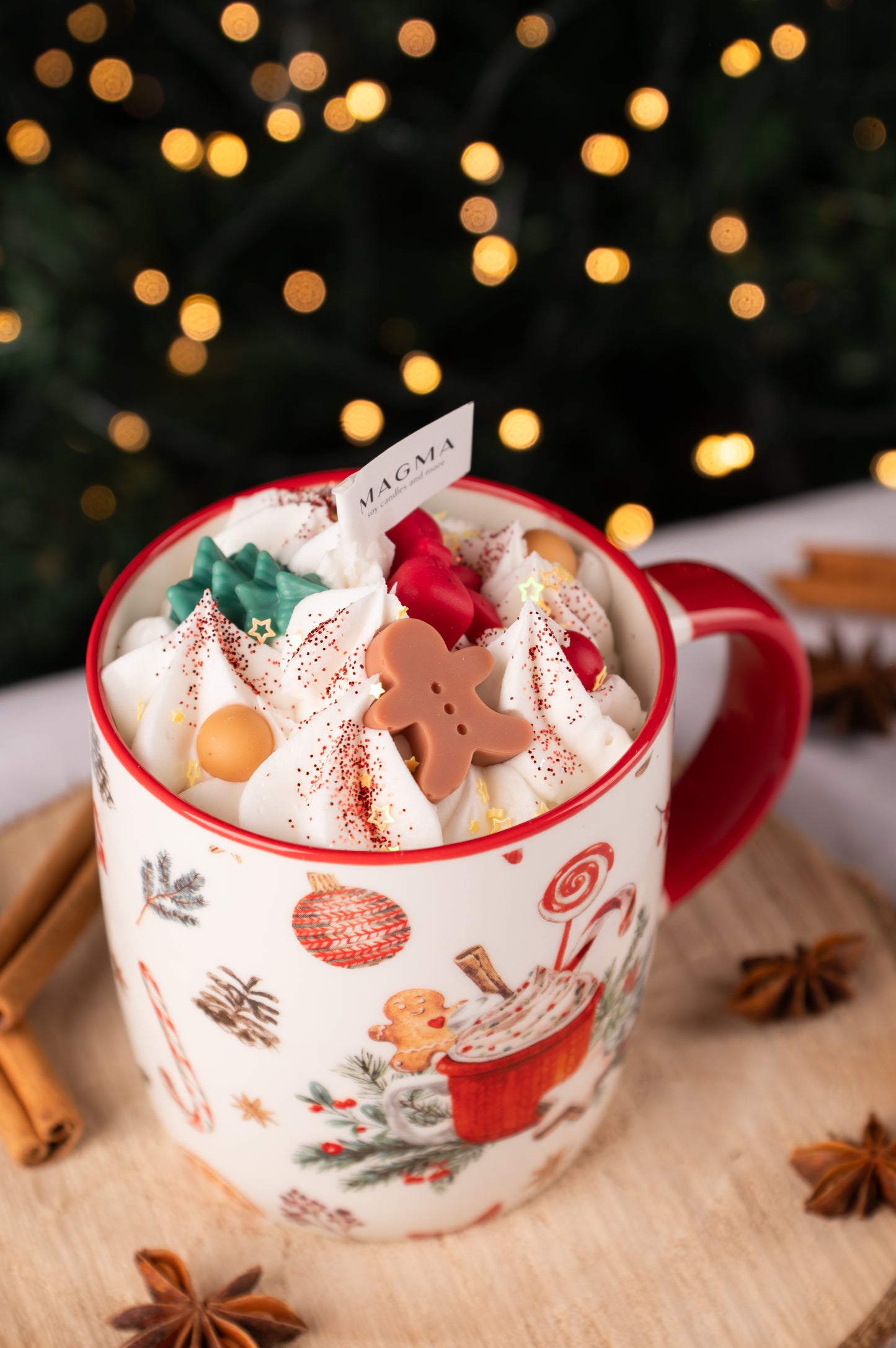 Χριστουγεννιάτικη Κούπα Christmas Candy | 100% Φυτικό Κερί | Άρωμα Grandma's Cookies