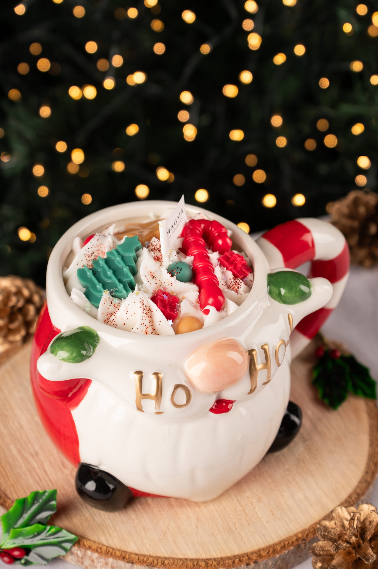 Χριστουγεννιάτικη Κούπα HoHoHo Santa Claus |100% Φυτικό Κερί | Άρωμα Pumpkin Souffle