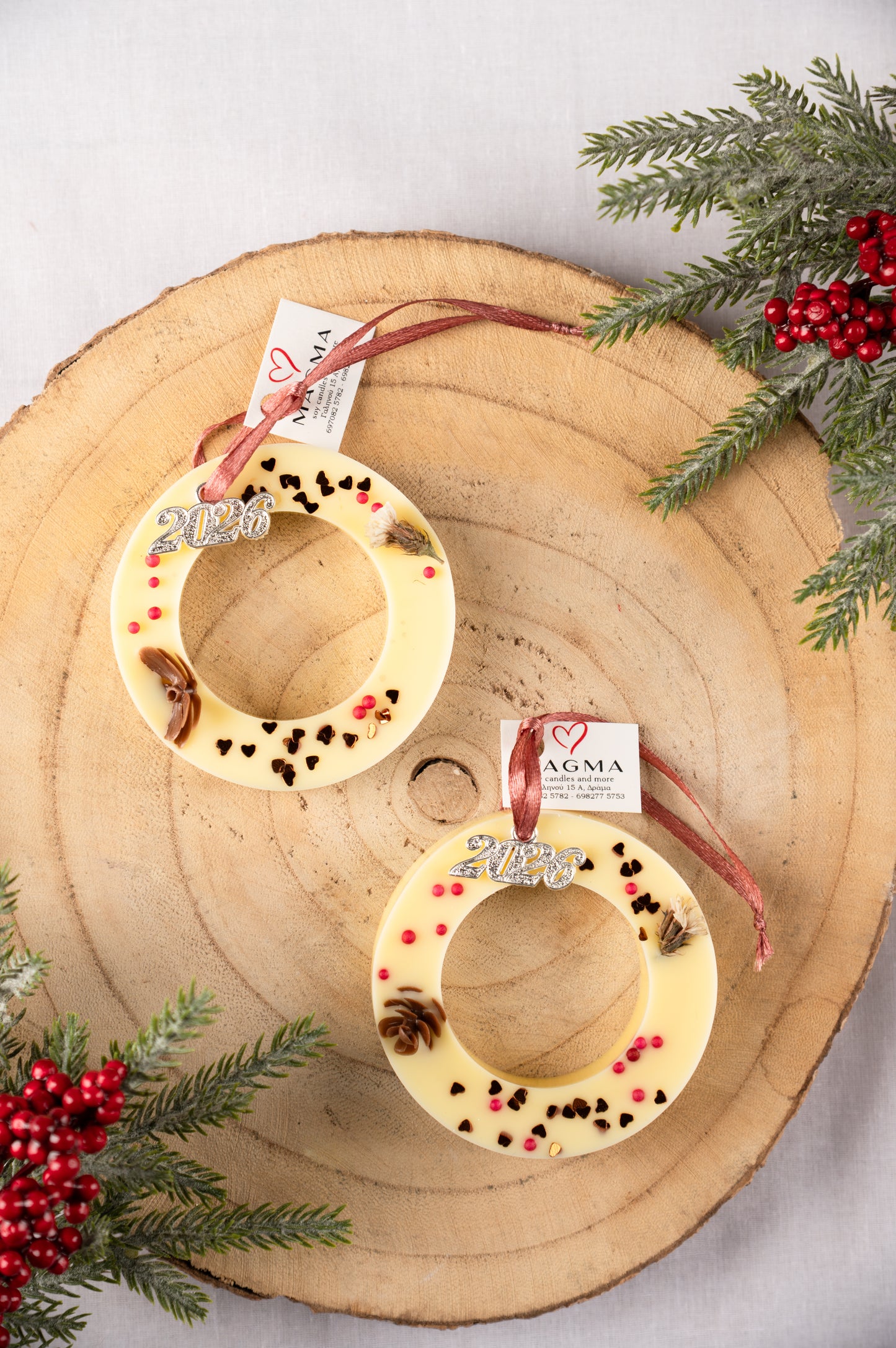 Αρωματικό Γούρι 2026 Κύκλος | 100% Φυτικό Κερί | Άρωμα Πορτοκάλι-Κανέλα