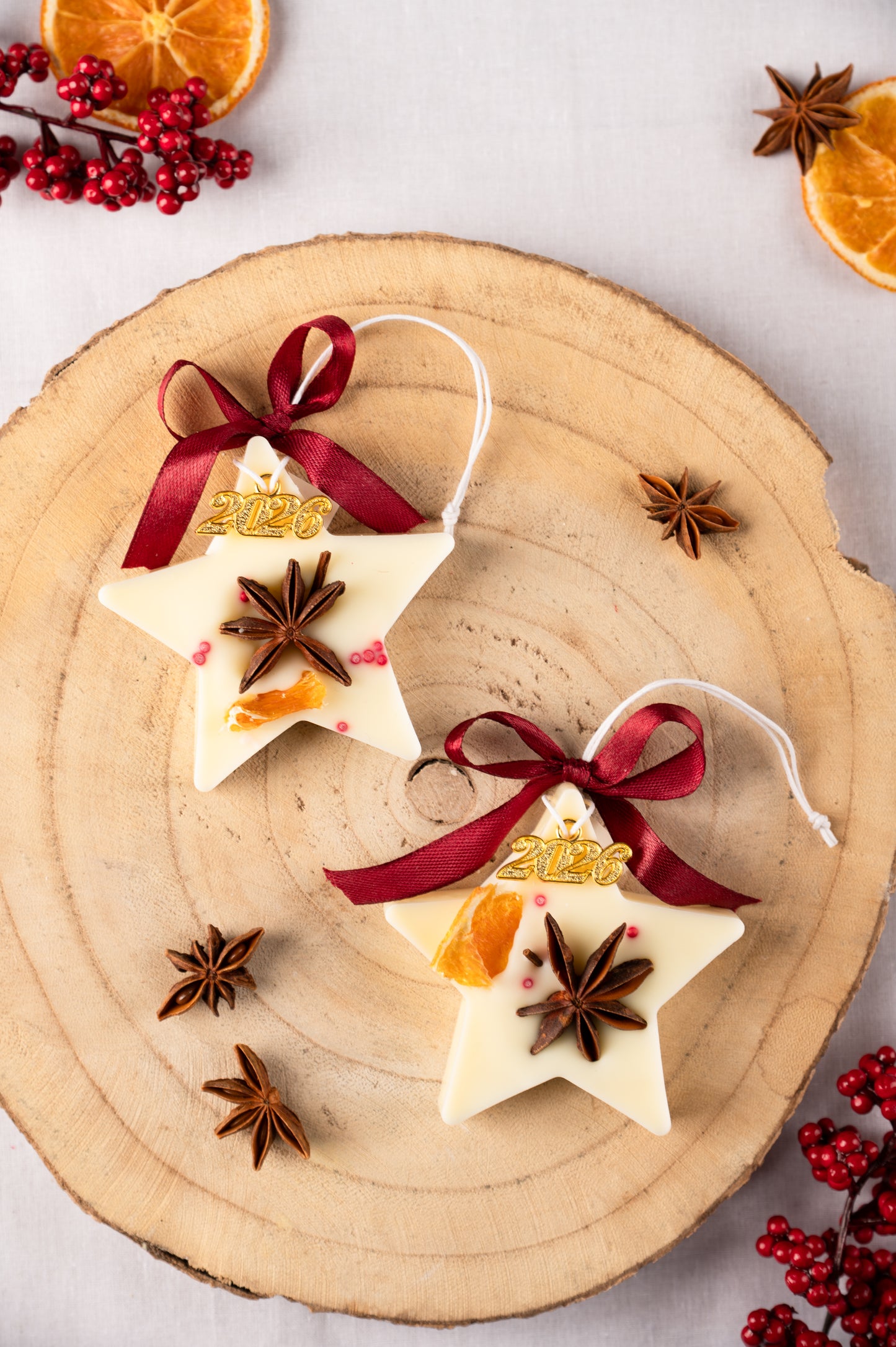 Αρωματικό Γούρι 2026 Αστέρι | 100% Φυτικό Κερί | Άρωμα Πορτοκάλι-Κανέλα