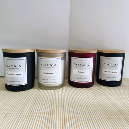 Αρωματικό Χειροποίητο Φυτικό Κερί - Γυάλινο Βαζάκι , Bamboo Καπάκι